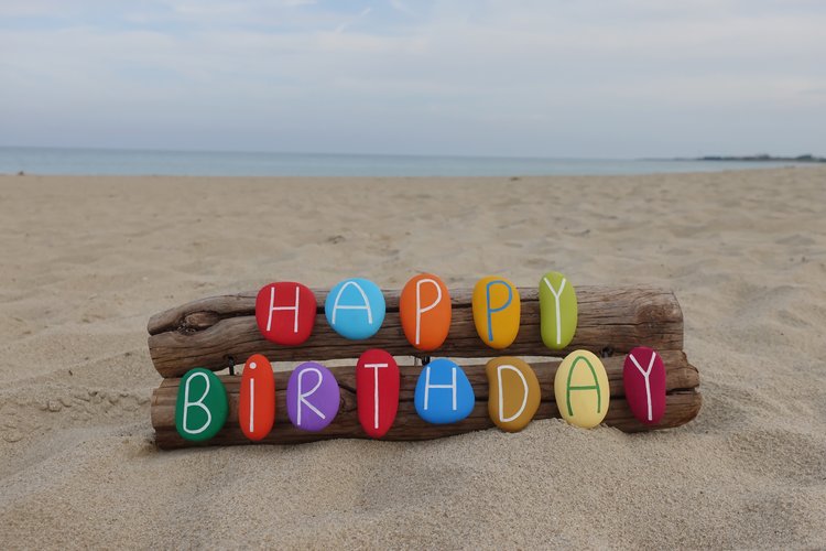 Happy birthday message with a creative composition